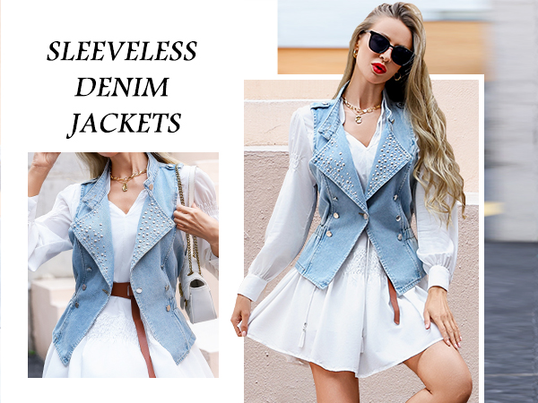 women denim vest