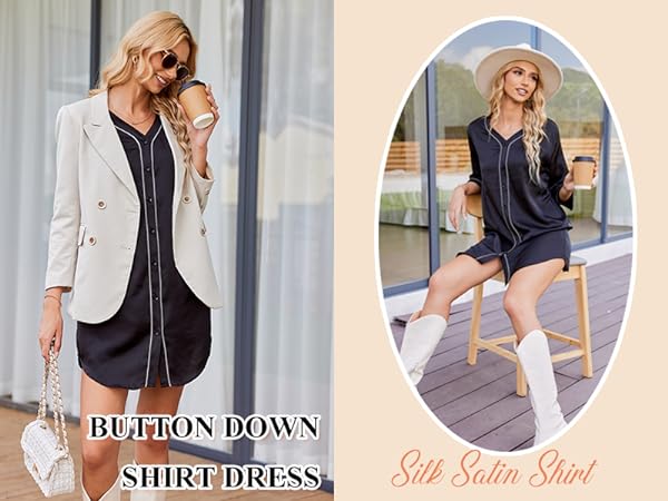 Silk Shirt Dress