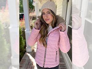 pink coats for women