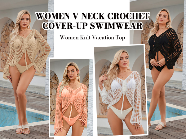 Crochet Knit Top Cover Up