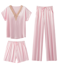 Silk pajamas for women 3 piece