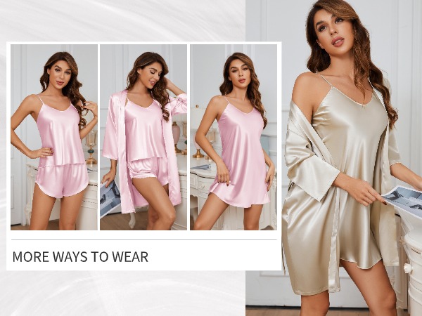 satin pajama set for women