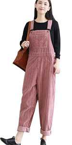 Women''s Juniors Loose Corduroy Bib Overalls Harem Pants Jumpsuits Romper