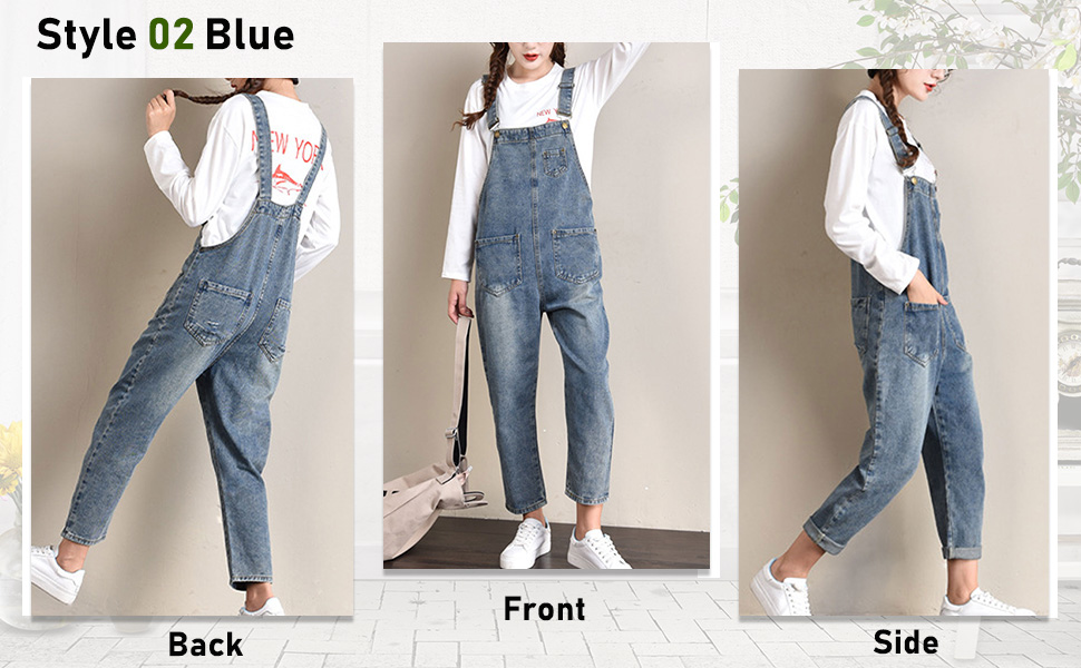 Women''s Cotton Denim Overalls Bibs Style 02