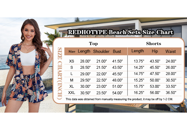 Beach Set Size Chart