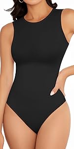 sleeveless crew neck bodysuit