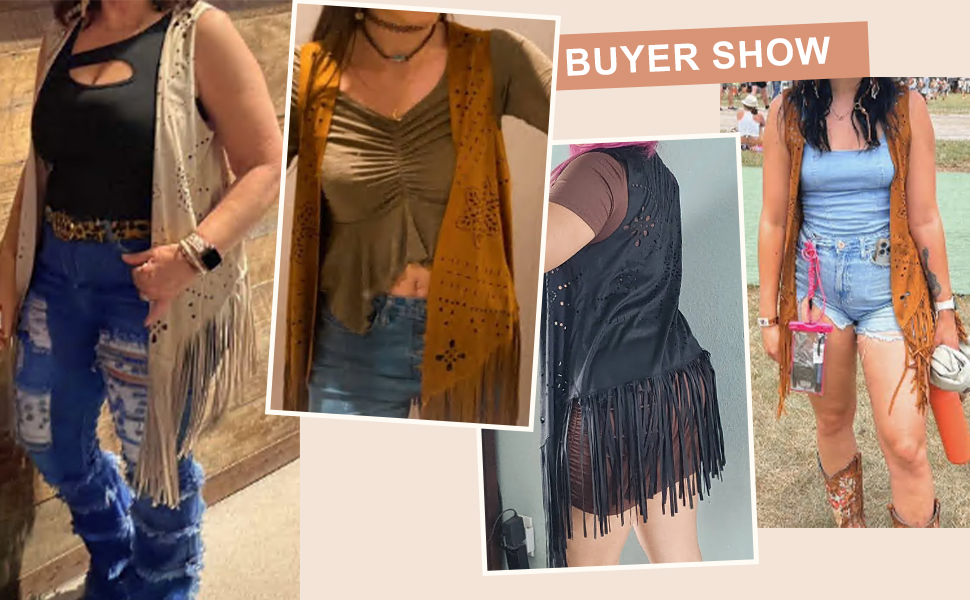 Hollow Out Fringe Trim Vest fringe vest fringe jacket fringe top