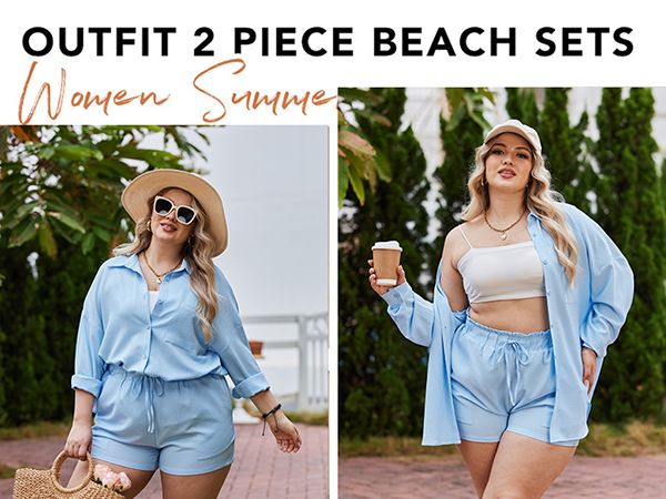 plus size sets women 2 piece outfits