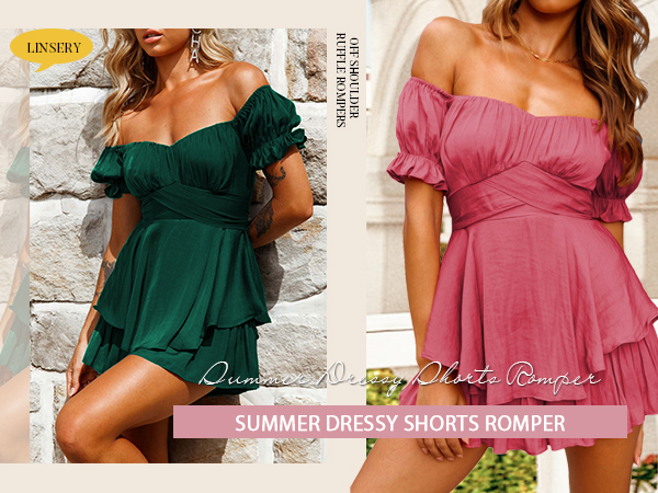  Summer Off Shoulder Rompers