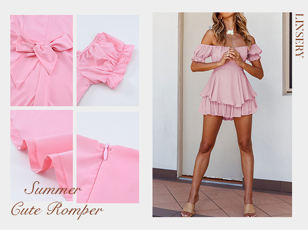 Rompers for Summer Cute Off Shoulder