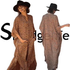 Smudgelife leopard stle caftan for women