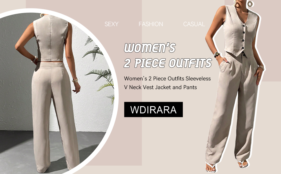 WDIRARA Women''s 2 Piece Outfits