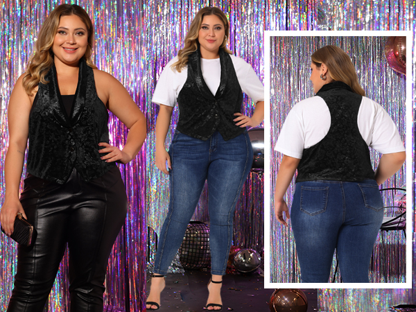 Agnes Orinda Plus Size Velvet Tunics T-Shirt Blouse