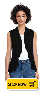 Women&#39;s Sleeveless Open Front Cardigan Vest Lightweight Cool Coat