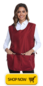 Universal Cobbler Apron- Unisex Cobbler Apron, Snap-Front Apron One Size Wine Red