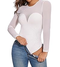 Diamond Bodysuit Top Long Sleeve