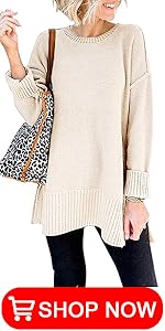 Side Split Pullover Sweater