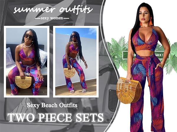 Vacation 2 Piece Outfits for Women summer outfits for women beach outfits for women sexy beach