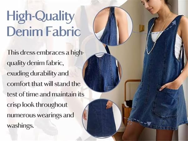 Denim Overall Dress Sleeveless free Summer Jean Dress High Roller Skirtall with Pockets for people