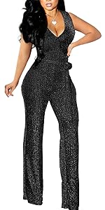 Women&amp;#39;s JumpsuitsPlus Size Sexy V-Neck