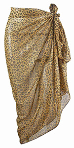 Long Leopard Sarong Cover up