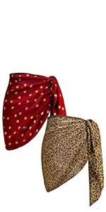 2pc Short Sarong Leopard + Polka Dot