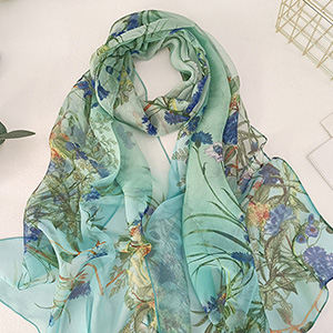 Green Floral Sarong Scarf