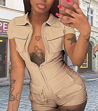 Womens Fashion Cargo Jumpsuit