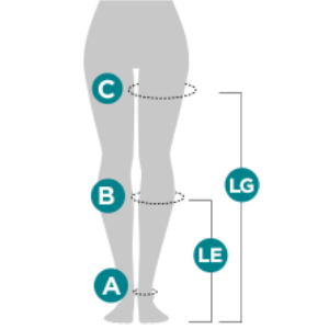 How to measure Ames Walker Sheer Support Compression Hosiery