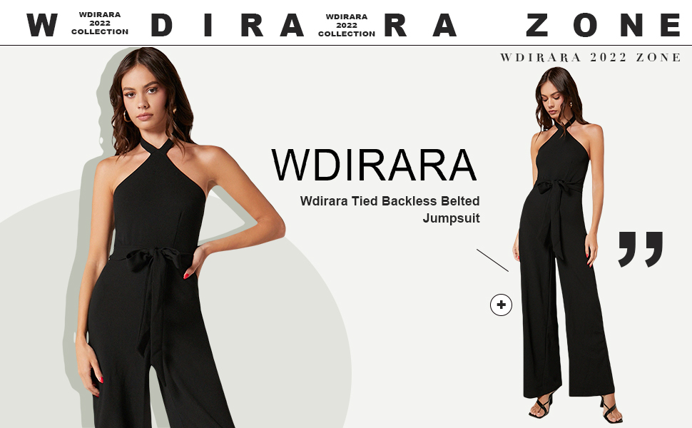 Wdirara Tied Backless Belted Jumpsuit