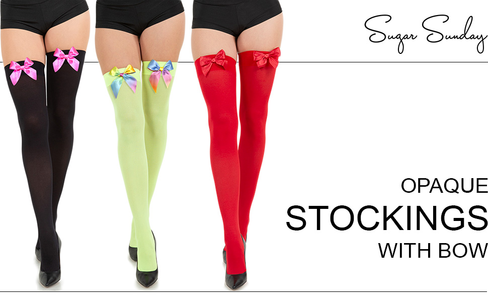 thigh high bow stockings for women opaque thigh highs stockings with bows