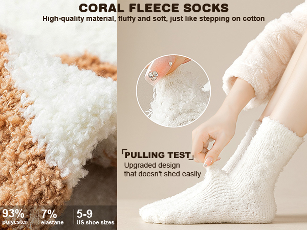 coral fleece socks, upgraded design that do not shed easily thermal socks for women christmas