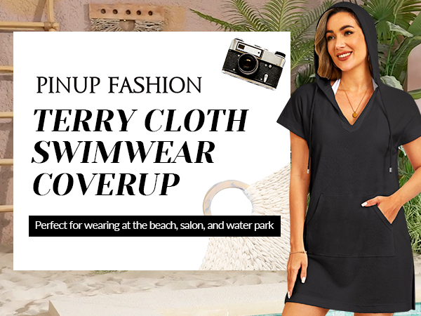 terry cloth swim cover up for women