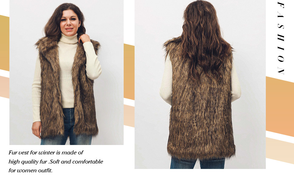 brown sleevess fur outwear