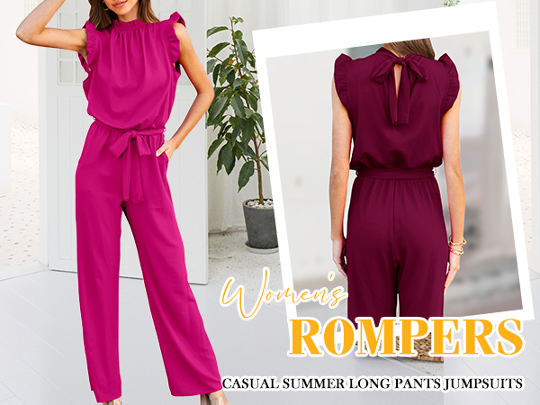 jumpsuits for women summer dressy rompers wide leg jumpsuit with pockets pant suits for women dressy