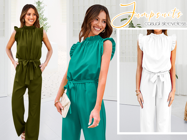 jumpsuits for women summer dressy rompers wide leg jumpsuit with pockets pant suits for women dressy