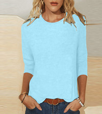 3/4 length sleeve womens tops