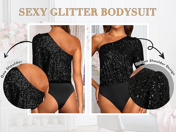 black sequin bodysuit