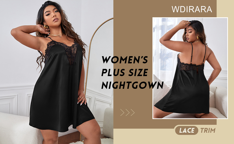 plus size satin nightgown