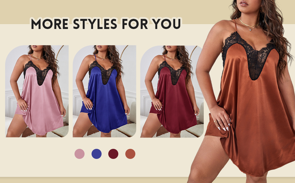 plus size satin nightgown