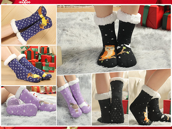 Warm Thick Plush Lining Socks for Christmas Gifts