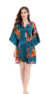 women silky robe