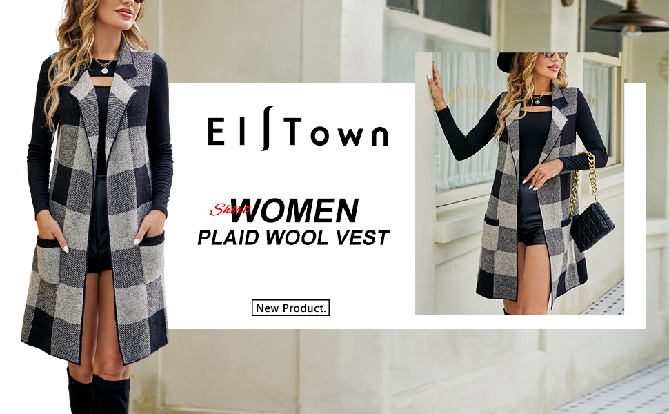 WOMEN PLAID WOOL VEST