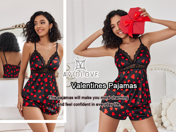 valentines pajamas set