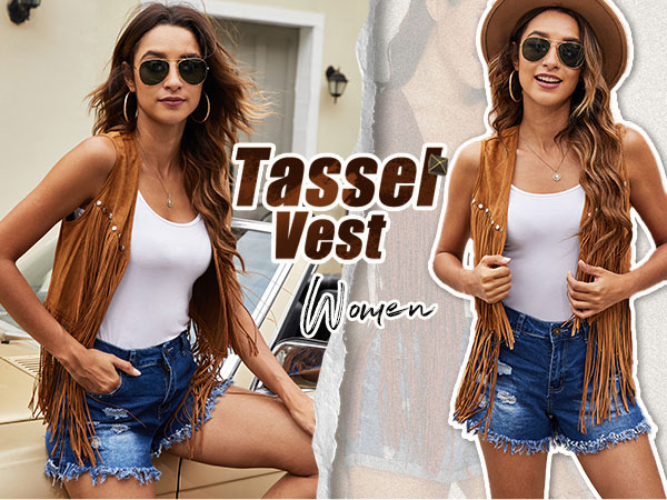 women tassel vest