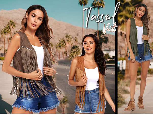 women tassel vest