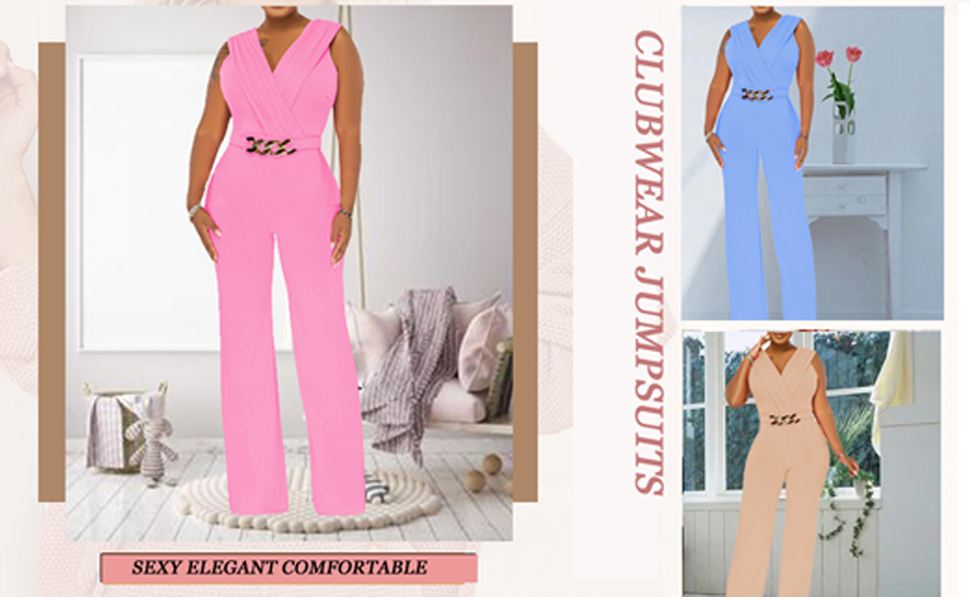 Women''s Dressy Jumpsuits Summer Sexy Party Rompers Elegant Deep V Neck Backless Clubwear Long Pants