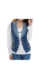 women denim vest