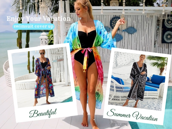 kimono long beach cover up for women womens beach dress caftans for women loungewear 