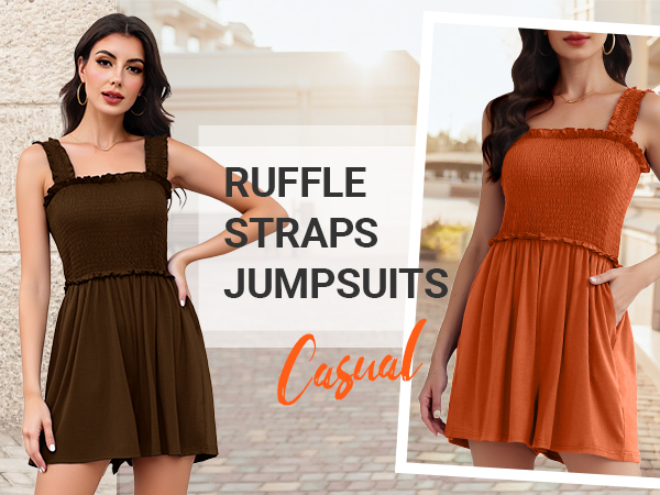 Summer Casual Smocked Rompers